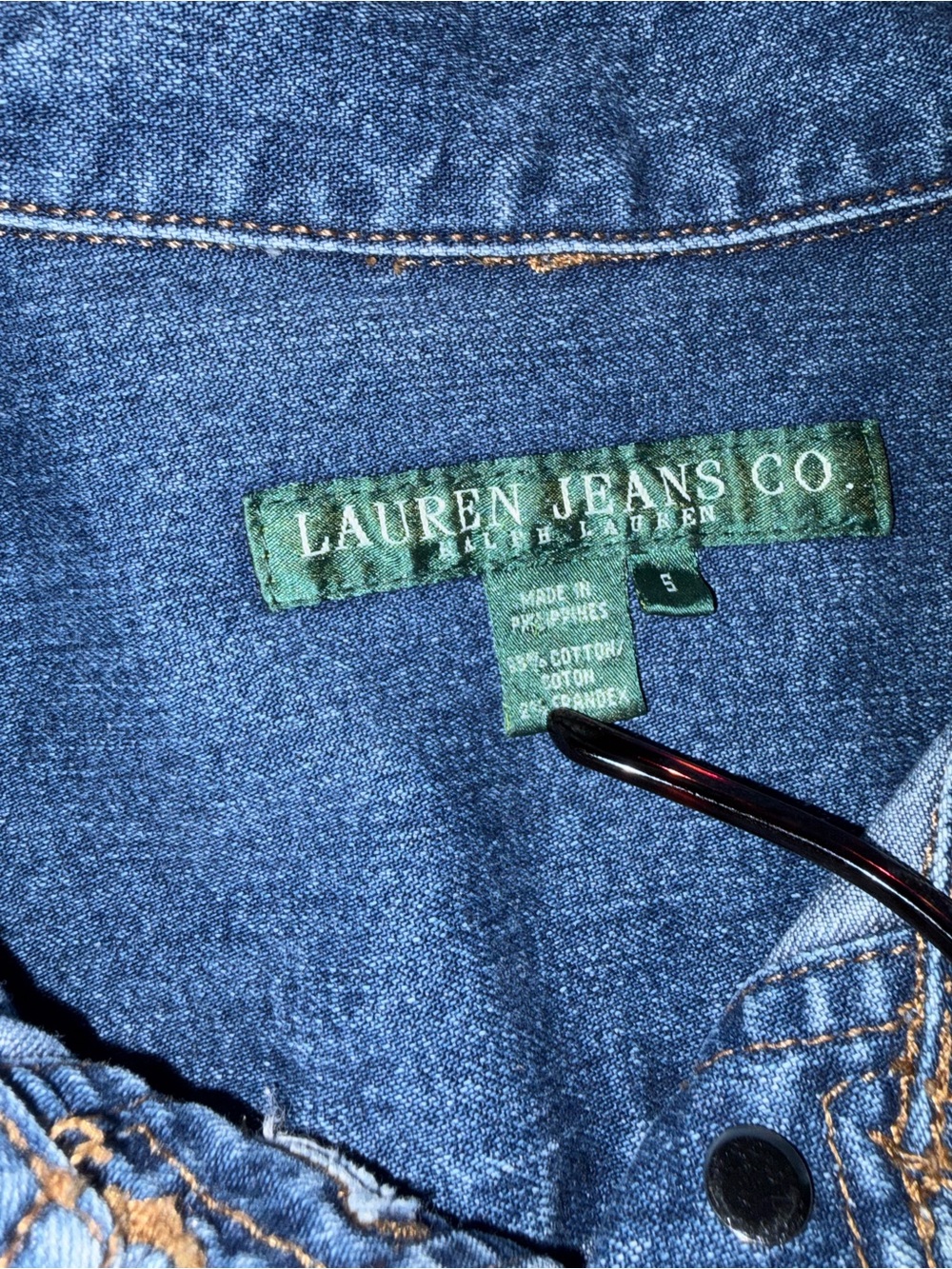 Lauren Jeans Co Ralph Lauren Classic Dark Blue Denim Jacket - Picture 4 of 9